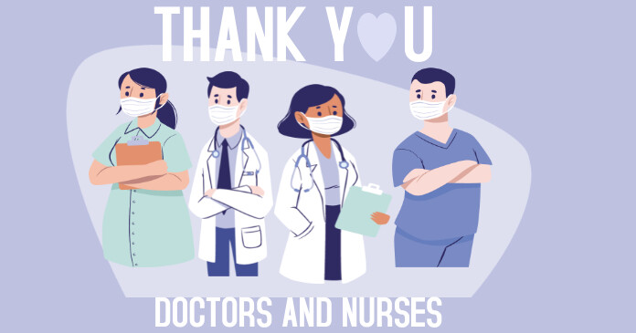 Thank you Doctors, Nurses Obraz udostępniany na Facebooku template