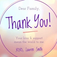 Thank you Family Square Video Cuadrado (1:1) template