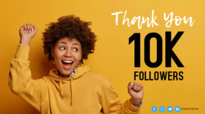 Thank you followers, thank you card Presentation (16:9) template