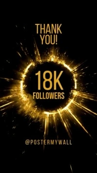 Thank You Followers Appreciation Instagram Story Gold Circle template