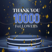 สีม่วง Social Media Milestone Celebration Square Template