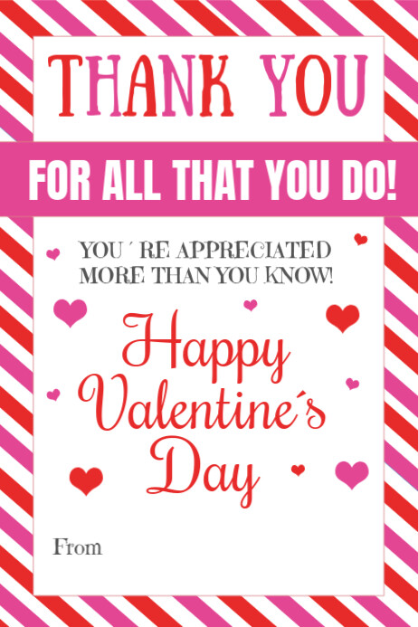 Printable Valen Valentine's Day Appreciation Template | PosterMyWall