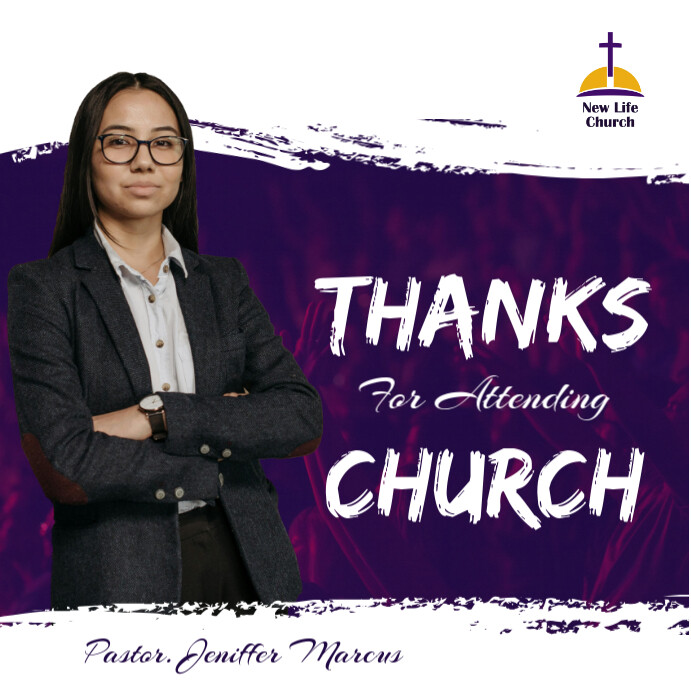 Plantilla de thank you for attending church service Instagram flyer ...