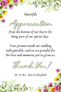 Thank you for attending our wedding Poster template