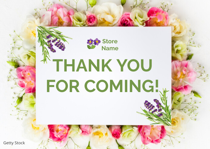 For Coming Design Thank You For Coming Message Card Template | PosterMyWall