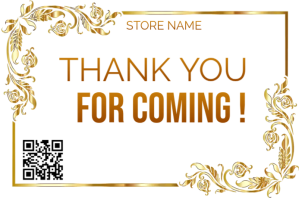 白色 Thank You For Coming Message with Beautiful B Label Template