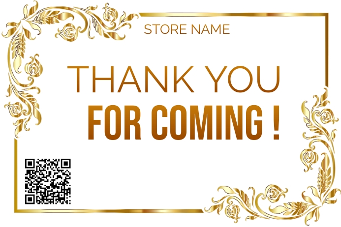 For Coming Design Thank You For Coming Message with Beautiful B Template | PosterMyWall