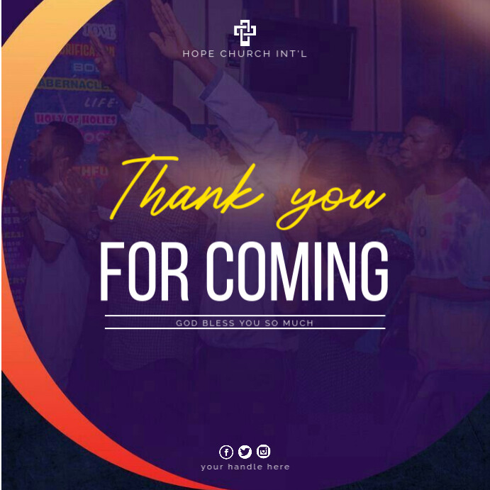 For Coming Design Thank You For Coming Template | PosterMyWall