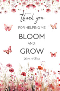 Thank You For Helping Me Bloom and Grow Teacher Appreciation Week Gift Tag Banner 4' × 6' template