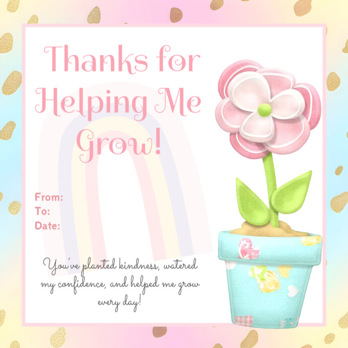 Thank you for helping me grow , Post Instagram template
