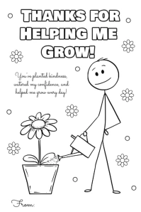 Thank You for helping me grow printable black and White Banner 4' × 6' template