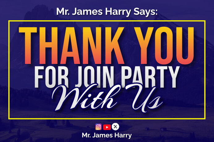 thank you for join party with us Template | PosterMyWall