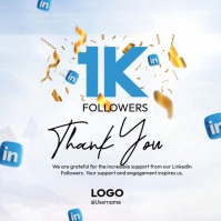 Thank You for LinkedIn Followers Instagram Post template