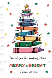 Thank You For Making School Merry & Bright Tag Banner 4' × 6' template