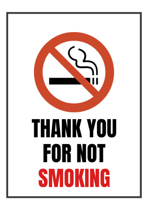 thank you for not smoking Template | PosterMyWall