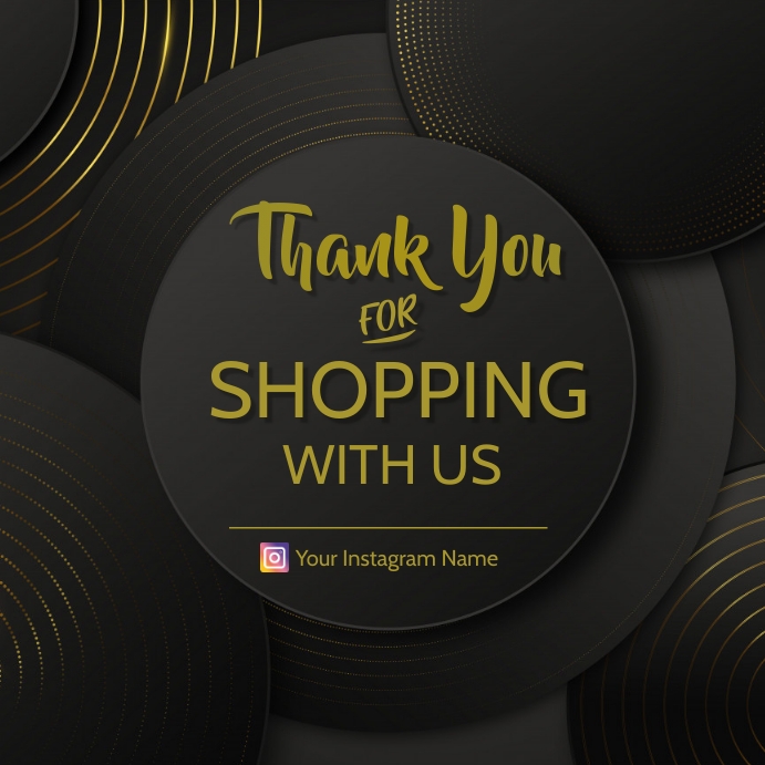 thank you for shopping with us card โพสต์บน Instagram template