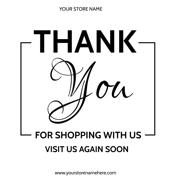 thank you for shopping with us flyer Instagram-bericht template