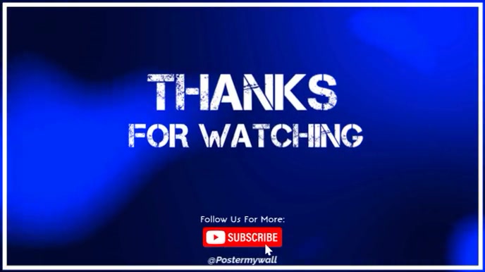 Thank You for Watching Outro Template | PosterMyWall