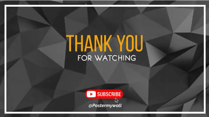 Thank You for Watching YouTube Outro Template | PosterMyWall