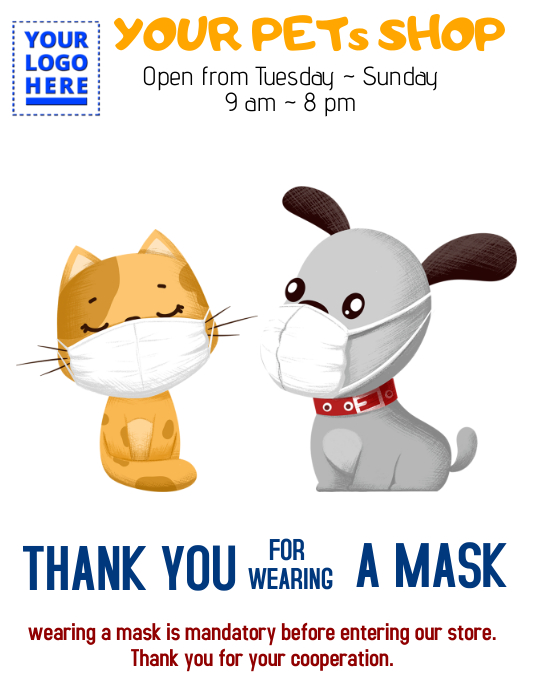 Copy of Thank you for wearing a mask design | PosterMyWall