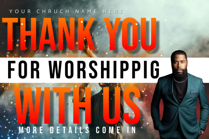 thank you for worshiping Poster template