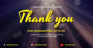 THANK YOU FOR WORSHIPPING  WITH US FLYER delt Facebook-billede template