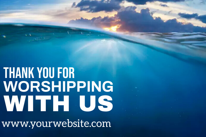 thank you for worshipping with us poster Template | PosterMyWall