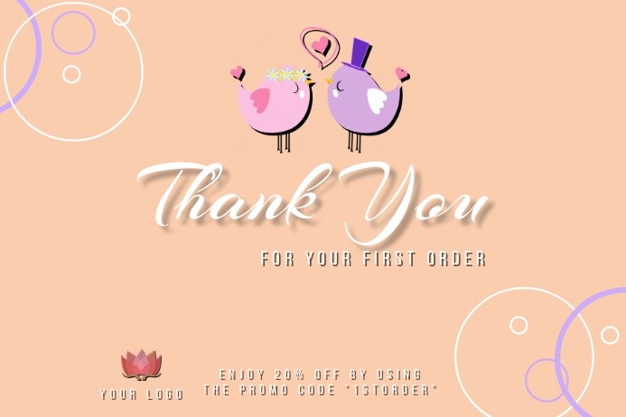 Copy of Thank You for your first order card design te | PosterMyWall