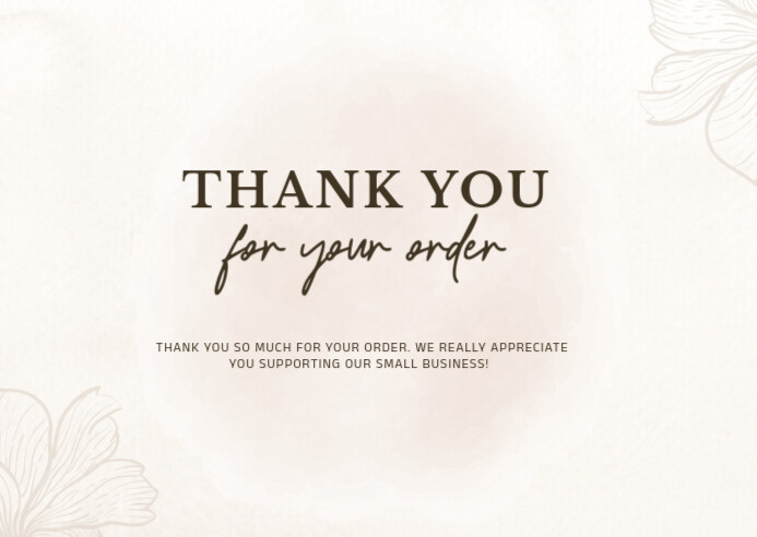 Thank You for Your Order Card Template | PosterMyWall