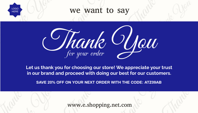 thank you for your order thank you card Template | PosterMyWall