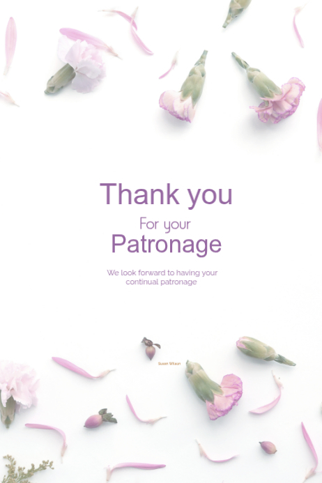 Modello Thank you for your patronage | PosterMyWall