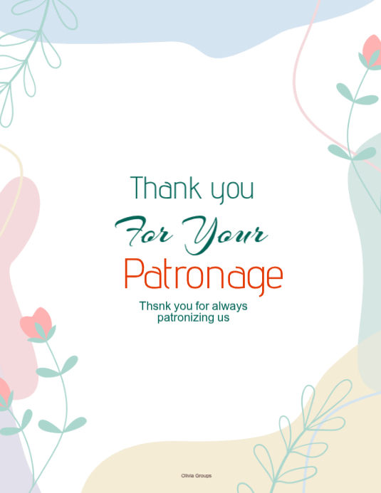 Thank You For Your Patronage Flyer (us Letter) Template | PosterMyWall