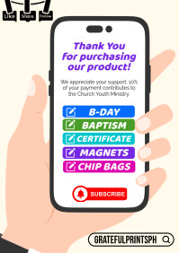 Thank You for Your Purchase Card A4 template