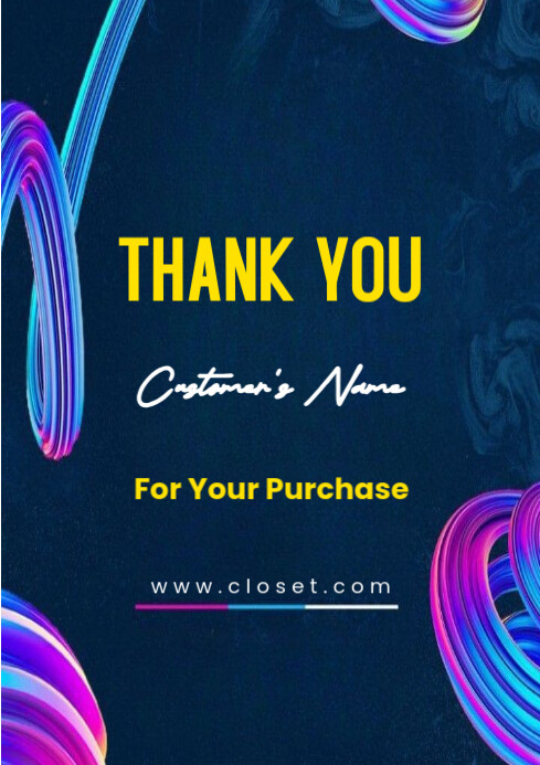 Thank You For Your Purchase Card Design Template | PosterMyWall