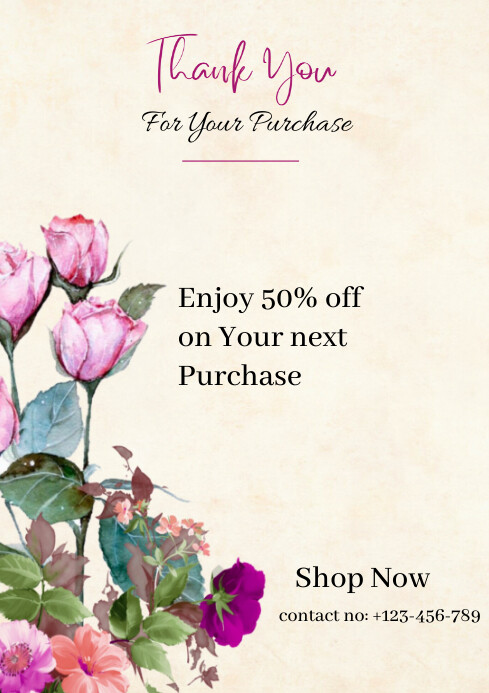 Thank you for your purchase Template | PosterMyWall