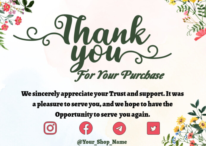 Copy of Thank You for Your Purchase | PosterMyWall