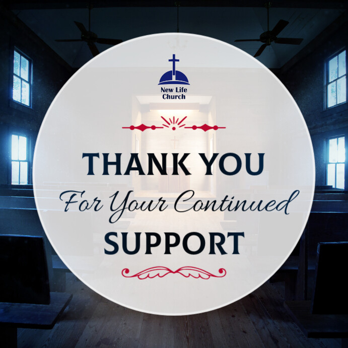 thank you for your support thankyou note poster template | PosterMyWall
