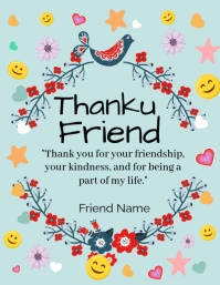 Thank you friendship card Flyer (US Letter) template