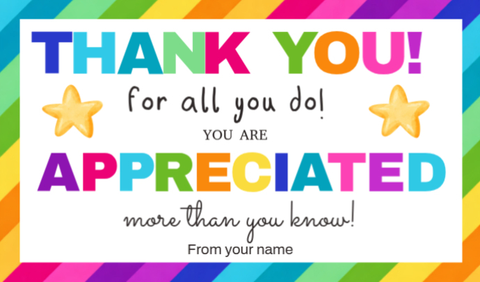 Putih Appreciation Tag Templat | PosterMyWall