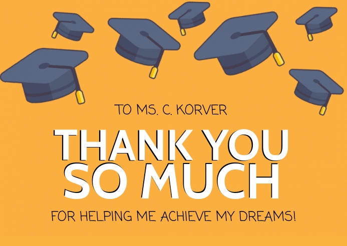 THANK YOU GRADUATION CARD CARDS Template | PosterMyWall THANK YOU GRADUATION CARD CARDS Template | PosterMyWall