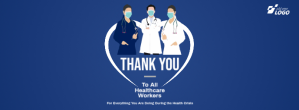 Biru Healthcare Worker Appreciation Ikhava Yesithombe se-Facebook Template
