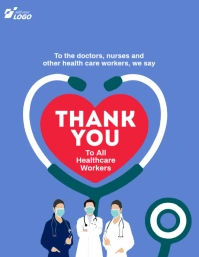 Thank You Healthcare Workers Flyer Volantino (US Letter) template