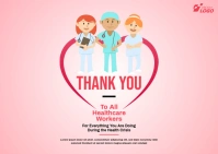 Thank You Healthcare Workers Postcard Postkort template