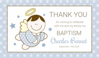 Thank you little angel baptism label, tag template