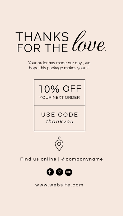thank you note card discount card Template | PosterMyWall