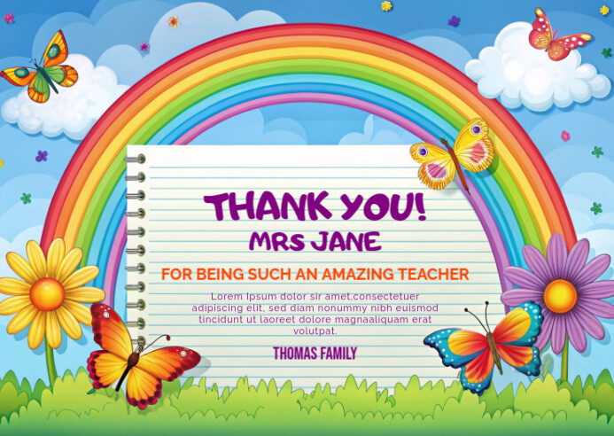 Thank You Note Postcard Postal template
