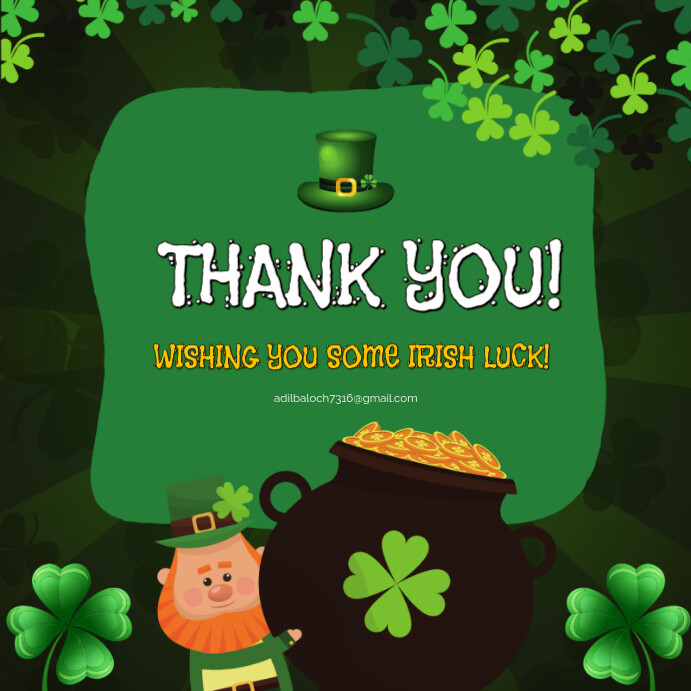 Sticker Patrick Thanks Thank you St Patrick day Template | PosterMyWall