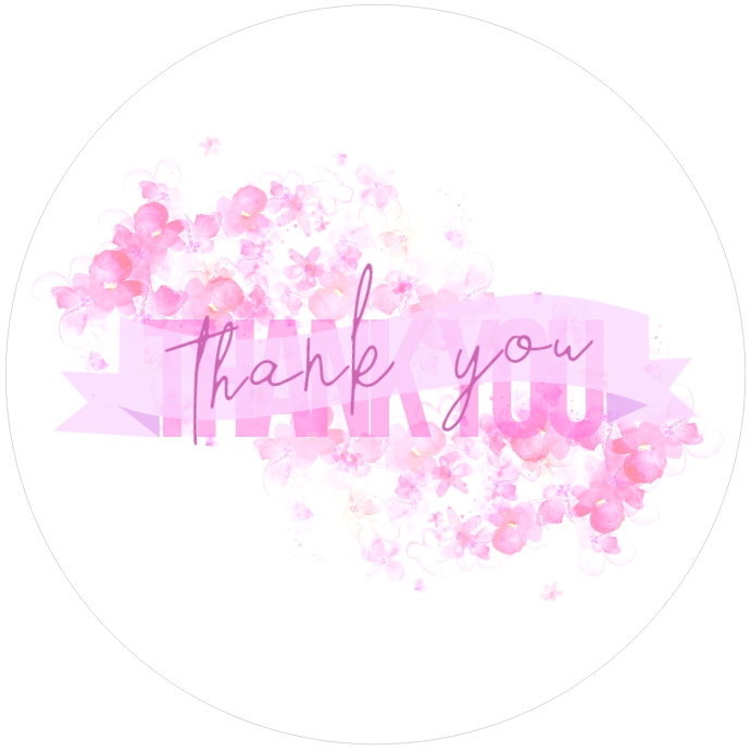 Samples Thank You Stickers Round Thank You Sticker Canva Template