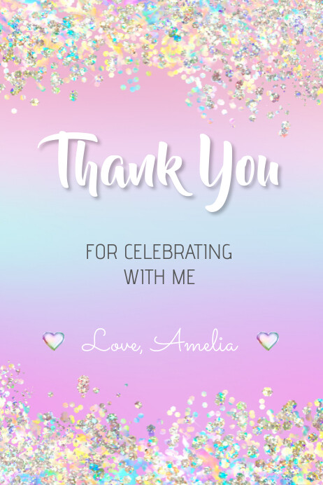 thank you tag glitter Banner 4' × 6' template