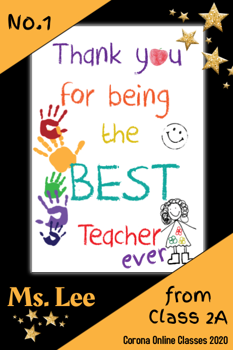 Plantilla De Gracias Profesor Postermywall